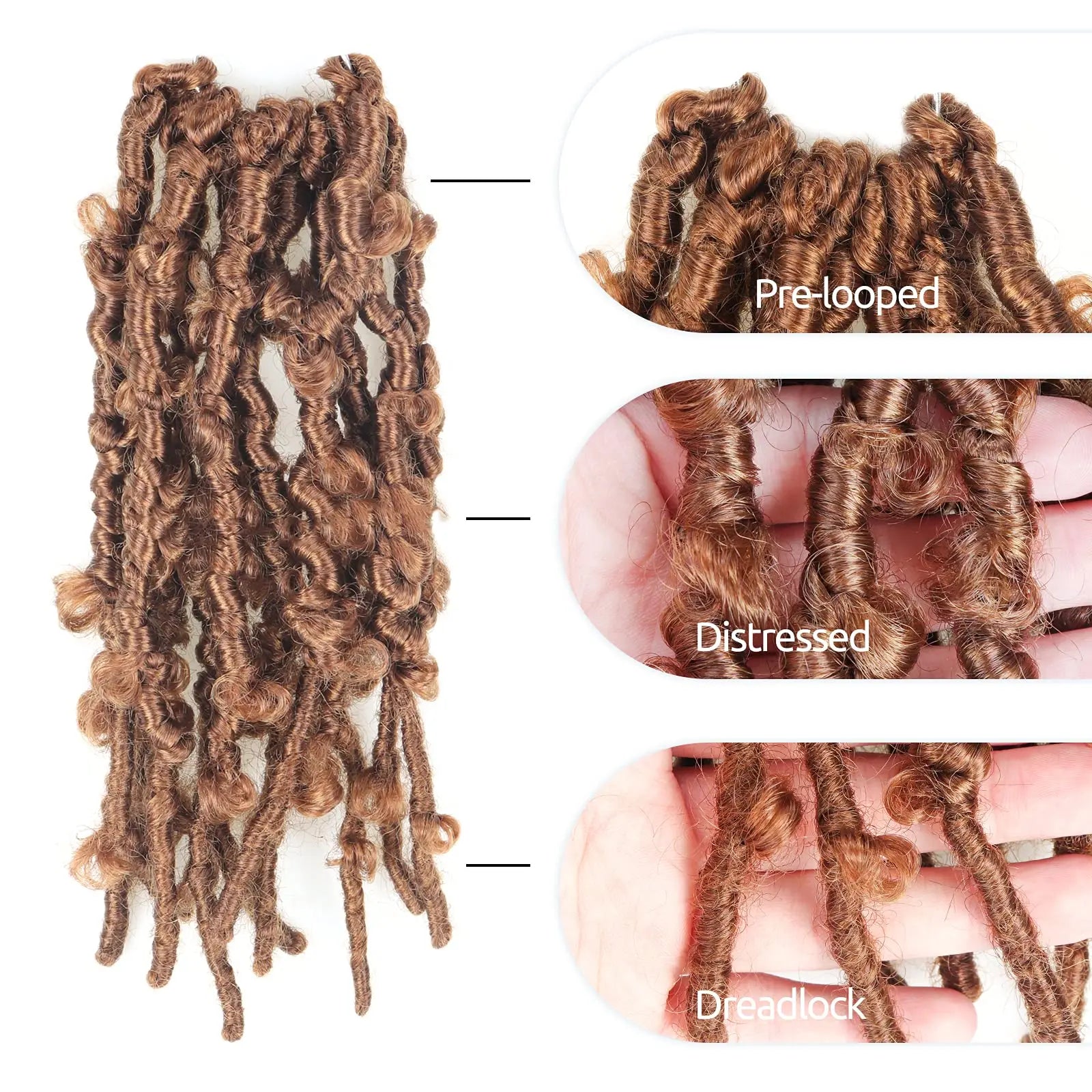 Toyotress Distressed Butterfly Locs Pre-twisted Distressed Synthetic Crochet Hair